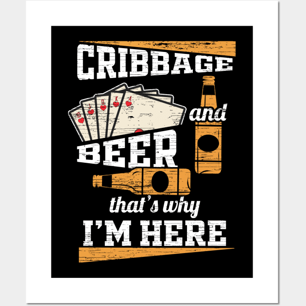 Cribbage And Beer Cribbage Player Wall Art by ChrisselDesigns